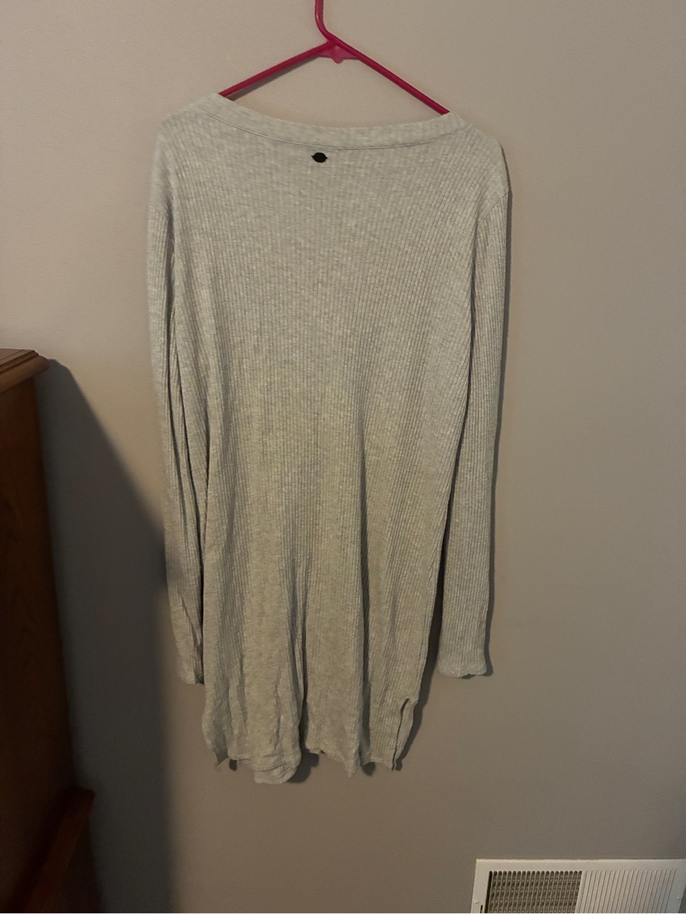 GAIAM Light Gray Ribbed Button-Front Long Cardigan - Picture 3 of 4
